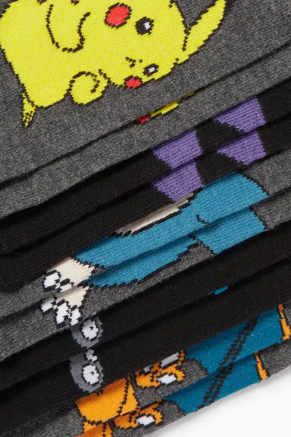 Multipack of 5 - PokÃ©mon - socks with motif black