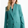 Long blazer - relaxed fit green