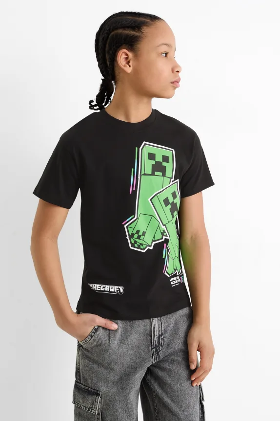 Multipack of 2 - Minecraft - short sleeve T-shirt black / white
