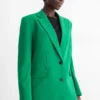 Long blazer - relaxed fit green