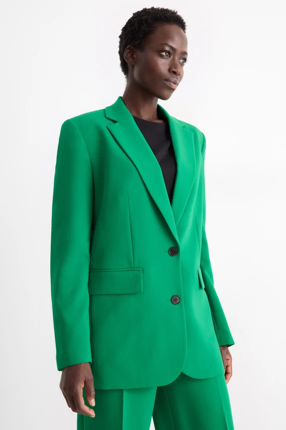 Long blazer - relaxed fit green