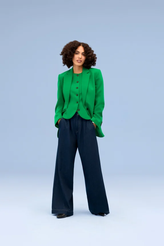 Long blazer - relaxed fit green