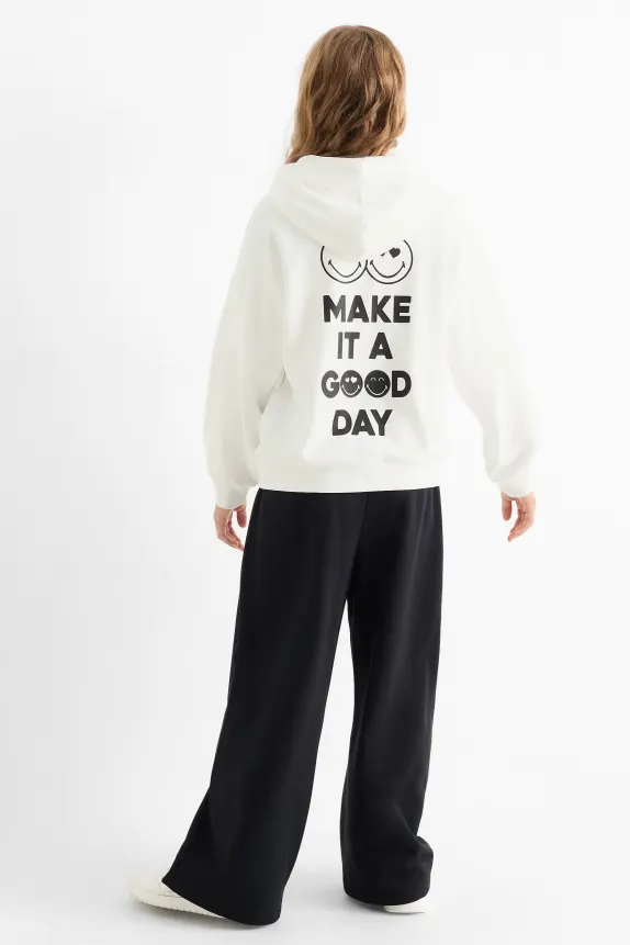 SmileyWorld® - set - hoodie and joggers - 2 piece black / white