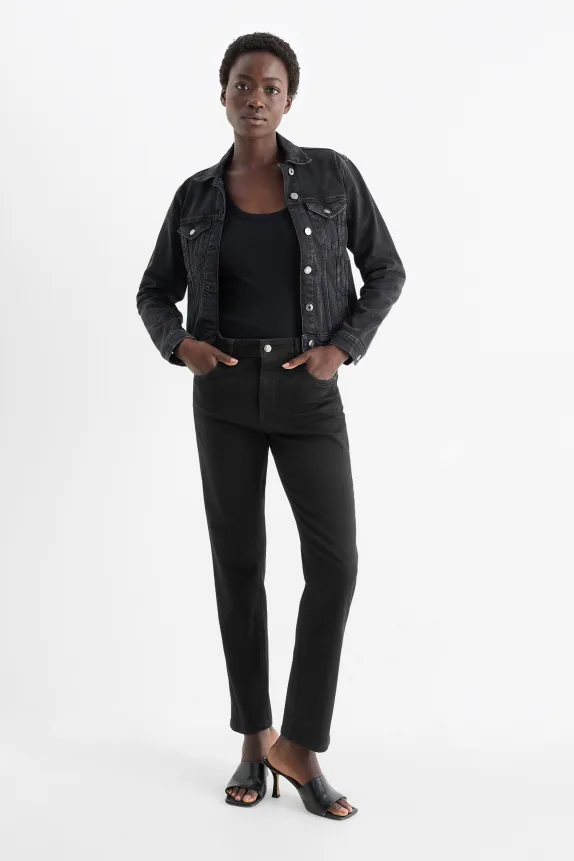 Slim jeans - mid-rise waist - shaping jeans - LYCRAÂ® black