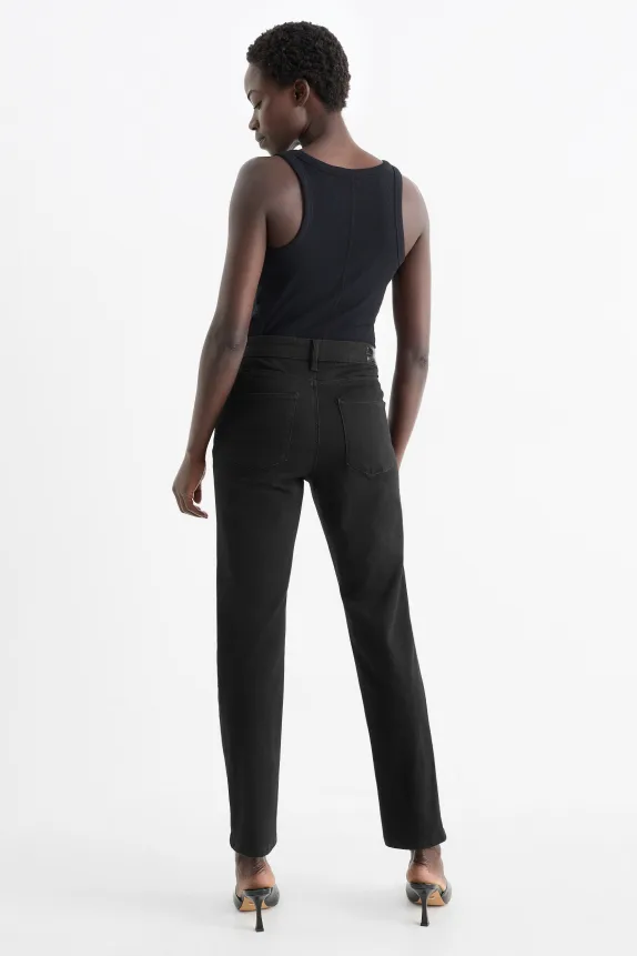 Slim jeans - mid-rise waist - shaping jeans - LYCRAÂ® black