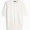 Knitted jumper - short sleeve white