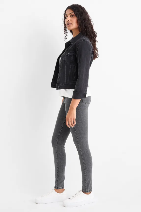 Jegging jeans - high waist denim-gray