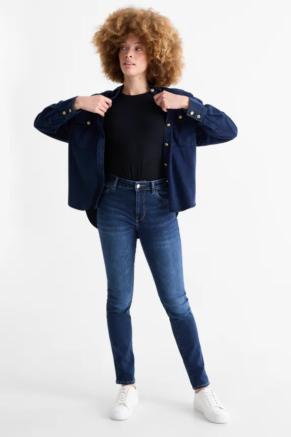 Slim jeans - mid-rise waist - shaping jeans - LYCRAÂ® blue denim