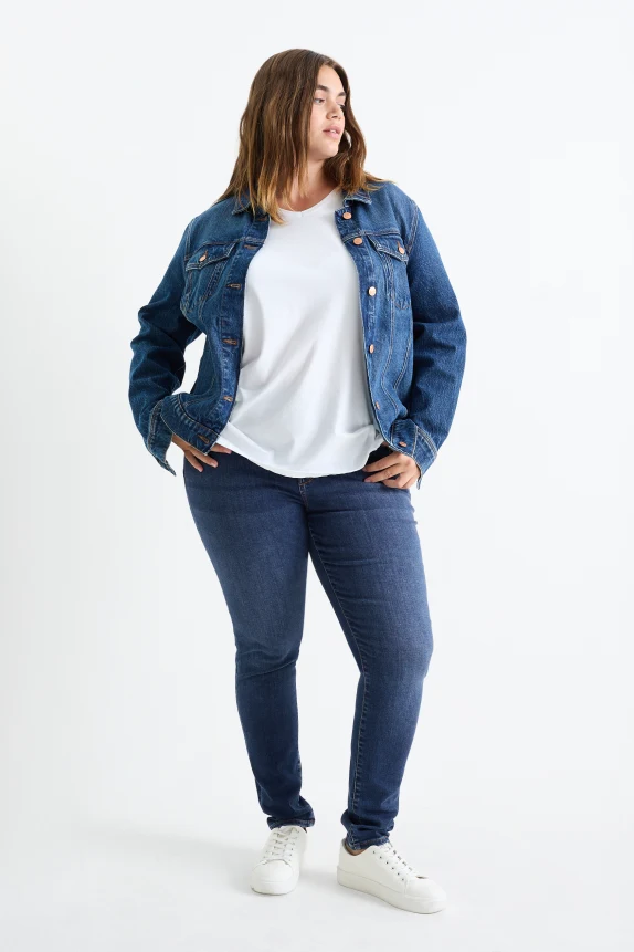 Skinny jeans - mid-rise waist - shaping jeans - LYCRAÂ® blue denim