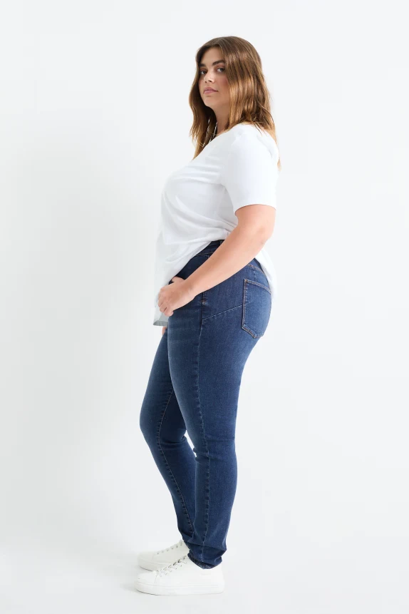 Skinny jeans - mid-rise waist - shaping jeans - LYCRAÂ® blue denim