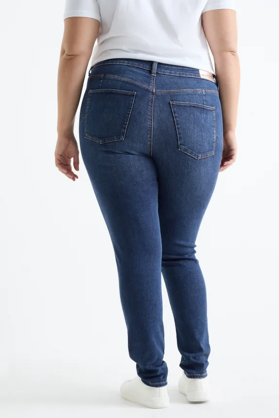 Skinny jeans - mid-rise waist - shaping jeans - LYCRAÂ® blue denim