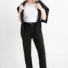 Straight jeans - mid-rise waist - LYCRAÂ® black