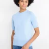 Knitted jumper - short sleeve light blue
