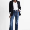 Flared jeans with belt - high waist - LYCRAÂ® blue denim