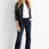 +Wide leg jeans - mid-rise waist - LYCRAÂ® denim-dark blue