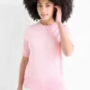 Knitted jumper - short sleeve rose
