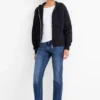 Straight jeans - mid-rise waist - LYCRAÂ® blue denim