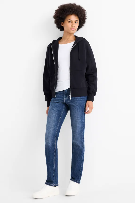 Straight jeans - mid-rise waist - LYCRAÂ® blue denim