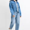Barrel jeans - high waist blue denim