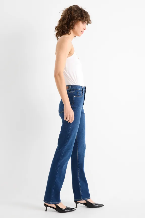 Straight jeans - high waist - LYCRAÂ® denim-dark blue