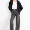 Wide leg jeans - high waist - LYCRAÂ® denim-dark gray