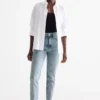 Mom jeans - high waist - LYCRAÂ® denim-light blue
