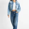 Baggy jeans - mid-rise waist blue denim