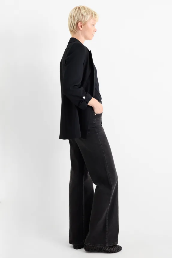 Wide leg jeans - high waist black