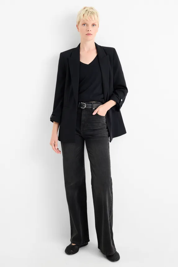 Wide leg jeans - high waist black
