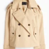 Cropped trench coat beige