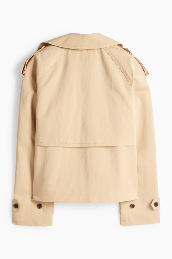 Cropped trench coat beige