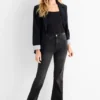 Flared jeans - high waist denim-dark gray