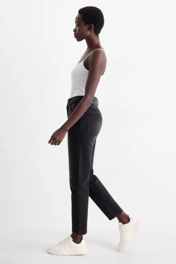 Mom jeans - high waist - LYCRAÂ® denim-dark gray