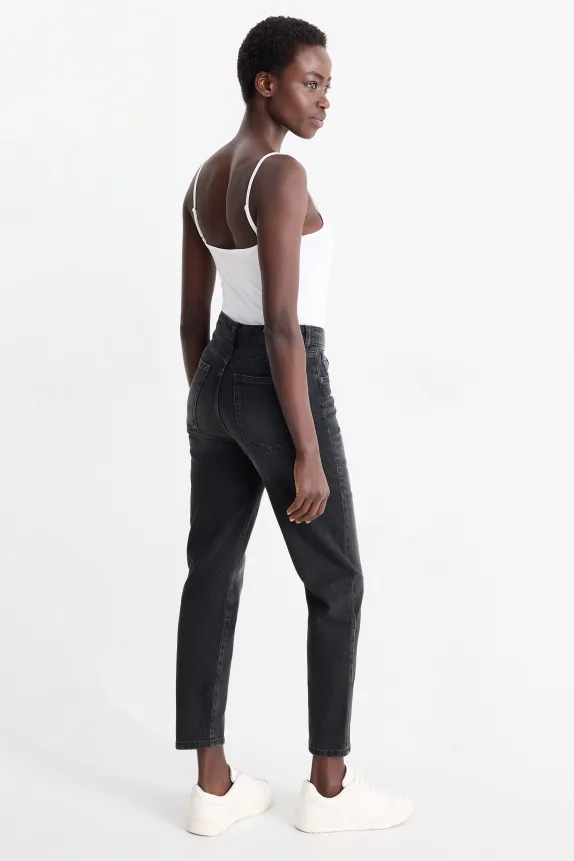 Mom jeans - high waist - LYCRAÂ® denim-dark gray