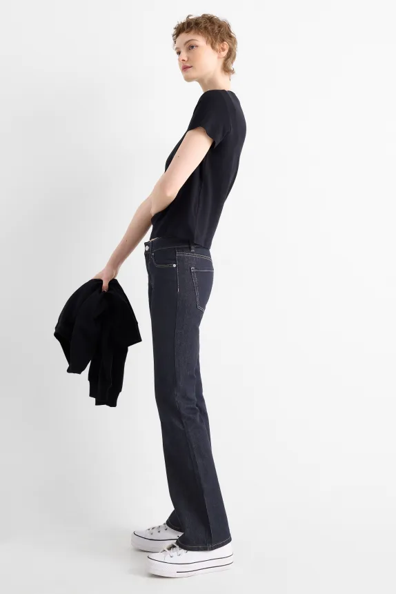 Bootcut jeans - low-rise waist denim-dark blue