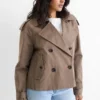 Cropped trench coat taupe