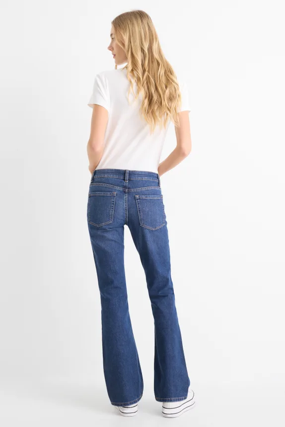 Bootcut jeans - low-rise waist blue denim