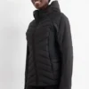 Quilted track jacket with hood black