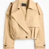 Cropped trench coat beige