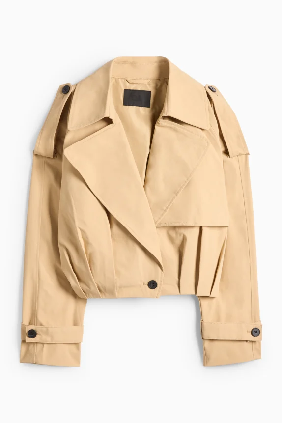 Cropped trench coat beige