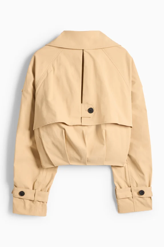 Cropped trench coat beige