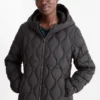 Quilted jacket with hood black