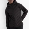 Technical thermal jacket with hood - water-repellent black