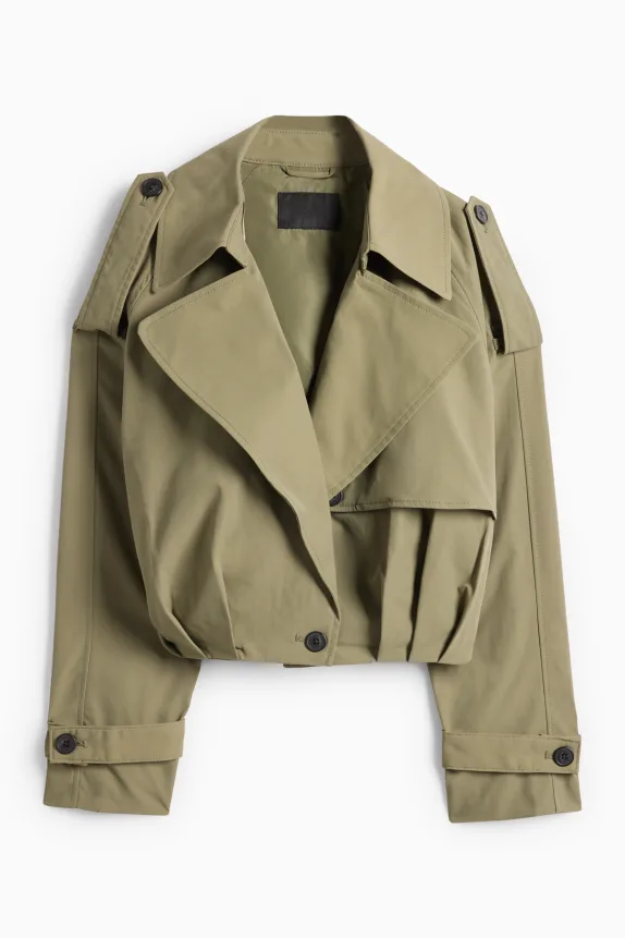 Cropped trench coat green