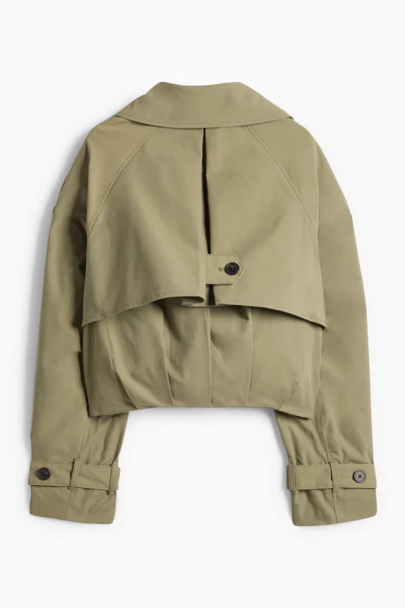 Cropped trench coat green