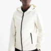 Technical thermal jacket with hood - water-repellent cremewhite