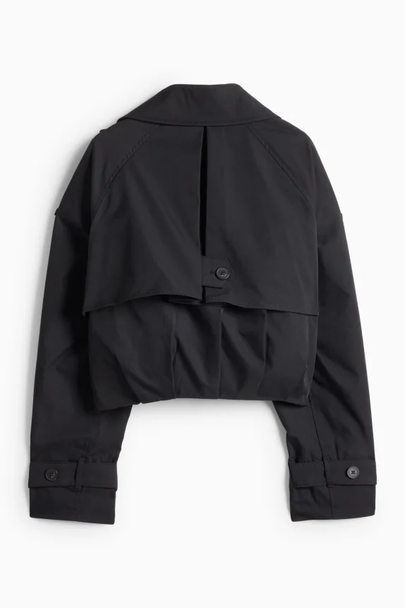 Cropped trench coat black