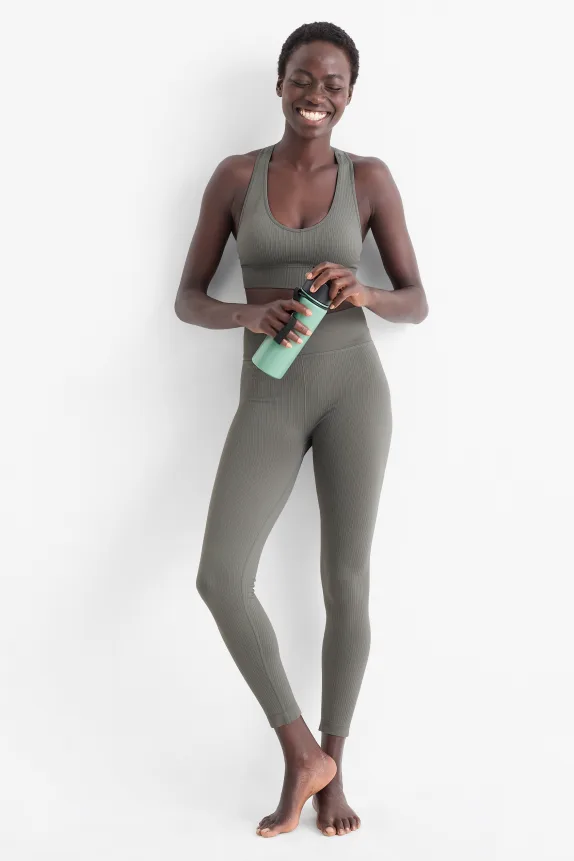 Technical leggings - seamless green