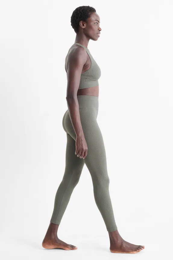 Technical leggings - seamless green