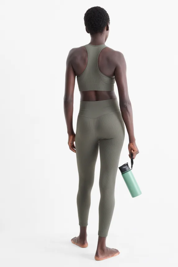 Technical leggings - seamless green